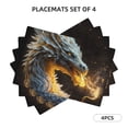 thumbnail image 3 of Placemats Set of 4 / 6, Golden White Fire Dragon Placemats for Dining Table Indoor/Outdoors Heat Resistant Washable Placemats 18" x 12", 3 of 8