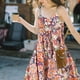 thumbnail image 5 of Vestido suelto sin espalda de talla grande, vestido de fiesta con tirantes. Vestido floral de algodón con viento de playa, 5 of 5