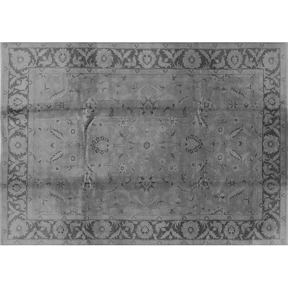 Ahgly Company Indoor Rectangle Oriental Gray Industrial Area Rugs, 7' x 9'