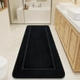 thumbnail image 2 of Bathroom Rugs, 24" x 60" Long Bath Rug, Non Slip Washable Bathroom Runner Rug Soft Thick Absorbent Bath Mat for Shower, Shaggy Plush Luxury Large Bath Rug, Black, 2 of 7