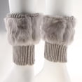 thumbnail image 4 of Botas De Punto Mullidas Manguitos Adornos Piel Apariencia Atractiva Mujeres - Gris cro, Única Macarena Calentador de piernas de punto para mujeres, 4 of 7