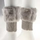 thumbnail image 4 of Botas De Punto Mullidas Manguitos Adornos Piel Apariencia Atractiva Mujeres - Gris cro, Única Macarena Calentador de piernas de punto para mujeres, 4 of 7
