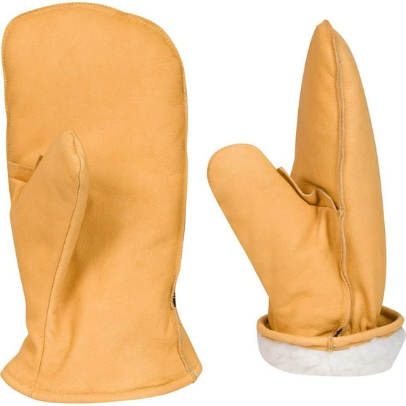 Chopper Mittens Leather Goatskin Cold Weather Sherpa Lined Mitt Glove in Mens (Small)
