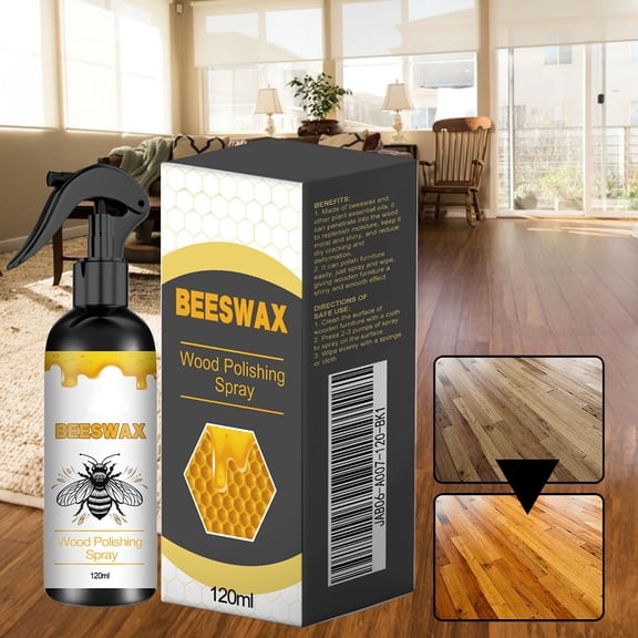 HBBKVI 120ml Natural-Molecularized Beeswax Spray Furniture Floor Care Polishing Waterproofing Scratch Resistance Refurbishment and Care Wax