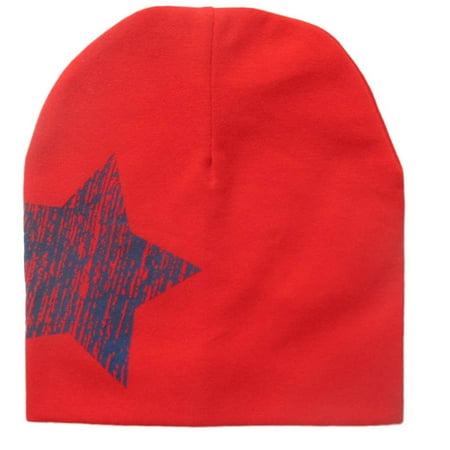 Cotton Knitted Beanie Hat - Outtop Print Star Baby Beanie For Boys Girls Cotton Knit Hat Children Winter Hats RD