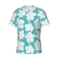 thumbnail image 3 of Yiaed Vintage Floral Print Mens Short Sleeve Tight Fit T-Shirt, Crewneck Casual Tee-Small, 3 of 5