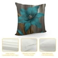 thumbnail image 4 of Fenyluxe Blue Flower Modern Farmhouse Rustic Decorative Pillow Cases with Zipper for Home Decor Car Couch Bedroom, Aesthetic Design, 1PC 12x12in, 4 of 5