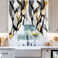 thumbnail image 4 of Black Gold Line Swag Curtain Valance for Windows, Street Art Window Treatments Short Swag Topper for Kitchen Windows Bathroom Bedroom, 36"x45", 4 of 8