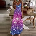 thumbnail image 2 of asdoklhq Floral Dress for Women Summer Dresses for Women Print Sleeveless Round Neck Dress Casual Dresses Purple S, 2 of 5