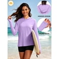 thumbnail image 4 of NELEUS Womens UPF 50+ Workout Long Sleeve Shirt Sun Protection Breathable Hooded with Thumb Holes,Navy Blue+Blue+Purple,US Size L, 4 of 11