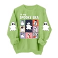 thumbnail image 2 of Spooky Season Sweatshirt Womens Ghost Graphic Pullover Crew Neck Long Sleeve Loose Fit Casual Fall Tops Ribbed Cuffs and Hem Cute Halloween Long Sleeve Sweatshirt, 2 of 7
