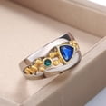 thumbnail image 3 of New Women's Classic Ethnic Style Jewelry With Hollowed Out Patterns And Green Zircon Ring, 3 of 3