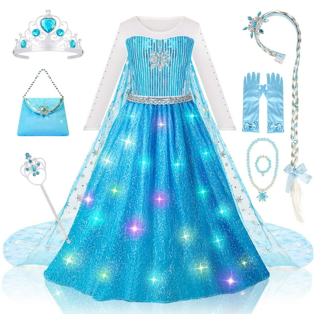 Vestidos de princesa Meland para niñas con capa larga de 9 a 10 años
