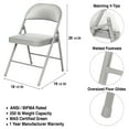 thumbnail image 3 of Hampden Furnishings Bernadine Collection Basics Vinyl Folding Chair, Grey, Pack of 4, 3 of 7