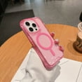 thumbnail image 5 of for iPhone 15 Case Clear Magnetic Compatible with Magsafe, Thin Slim Transparent Non Yellowing, Hybrid Soft Silicone Bumper & Hard Plastic Protective Cover for iPhone 15, Pink, 5 of 10