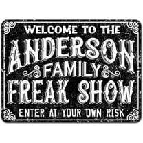Personalized Freak Show Custom Metal Sign Halloween Decoration for Home Kitchen Bar Room Garage Vintage Retro Plaque 8×12 inch