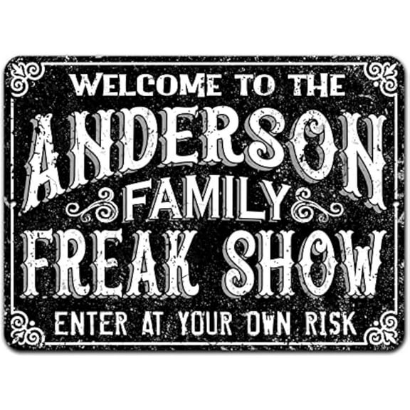 Personalized Freak Show Custom Metal Sign Halloween Decoration for Home Kitchen Bar Room Garage Vintage Retro Plaque 8×12 inch