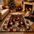 thumbnail image 6 of 3D Christmas Rug, Christmas Optical Illusion Square Mat, Christmas Optical Illusion Area Mat, Crystal Fleece Non‑Slip Christmas Rug for Living Room Xmas Holiday Home Decor, 6 of 7