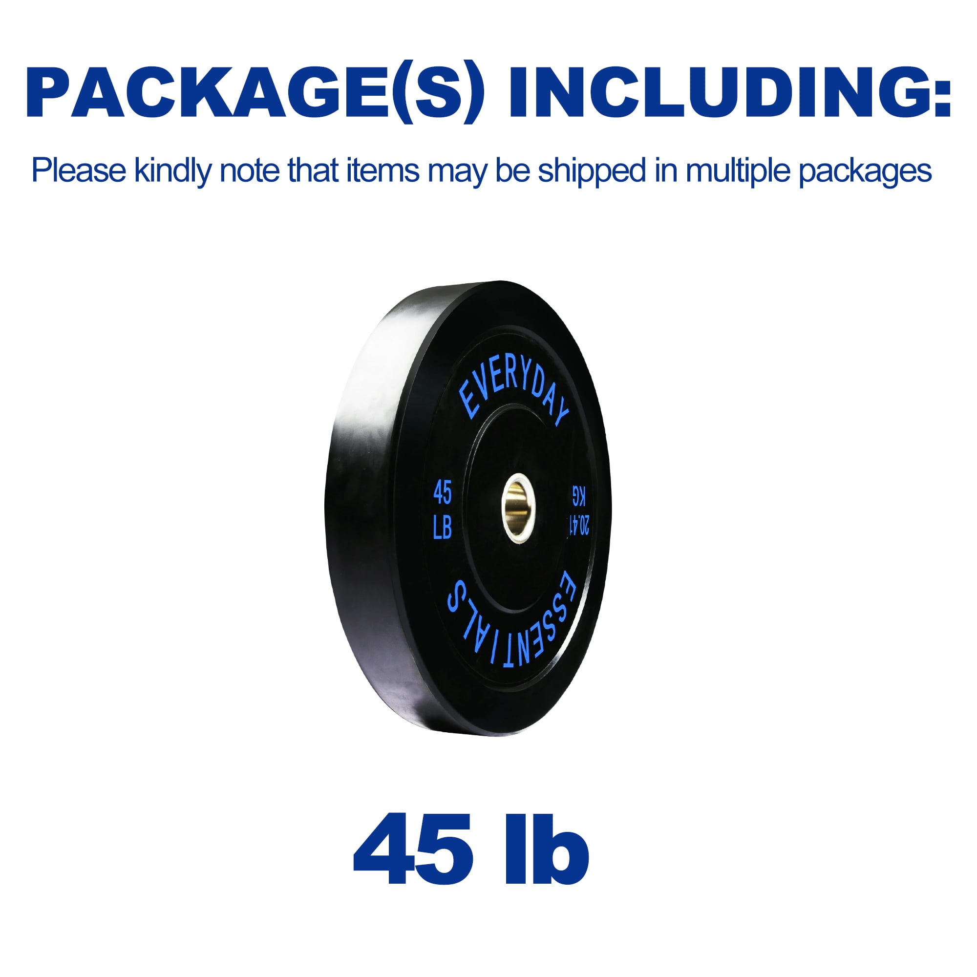 BalanceFrom Olympic Bumper Plate Weight Plate with Steel Hub, Black, 45 lbs Single