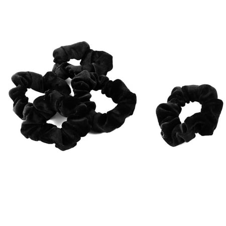 Women Hairstyle Velvet Elastic Hair Tie Band Ponytail Holder Black