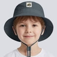 thumbnail image 2 of NOEGOEU Kids Sun Hat Toddler Sun Protection Bucket hat Cute Beach hat for boy Girl Adjustable Cap (Grey,3-10 Years), 2 of 5