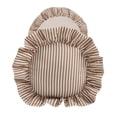 thumbnail image 4 of Home Decor Collection 8" x 36" Tan Striped Ruffle Bolster Decorative Pillow, 4 of 5