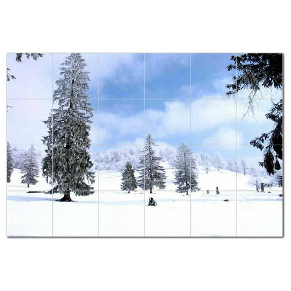Winter Scene Ceramic Tile Mural Kitchen Backsplash Bathroom Shower 406459-S64