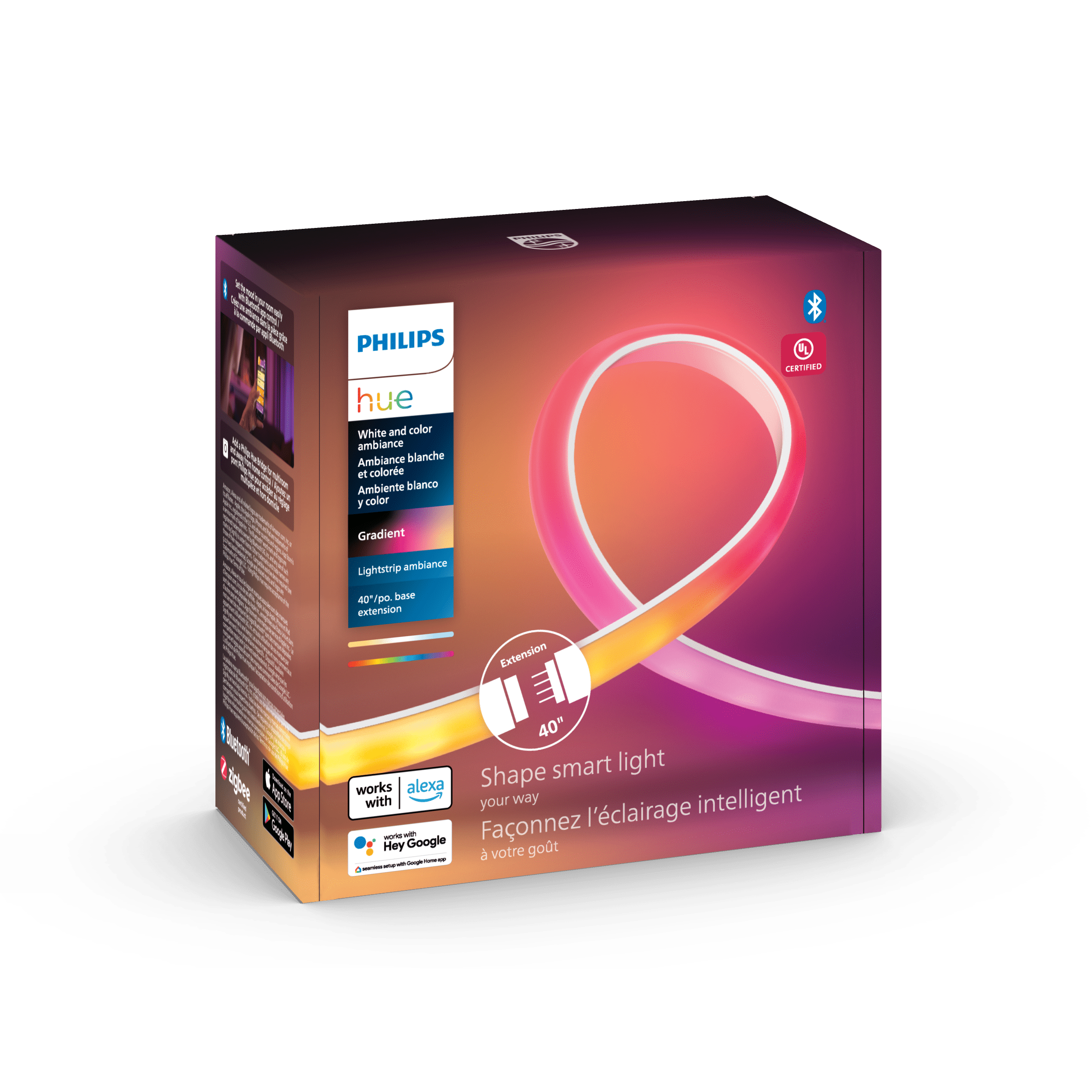 Philips Hue Ambiance Gradient Light Strip Extension, White LED