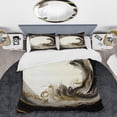 thumbnail image 2 of Designart "Waves of Golden Glamour I" Abstract Marble Bedding Covert Set - Modern Black Abstract Bed Set With 2 Shams, 2 of 6
