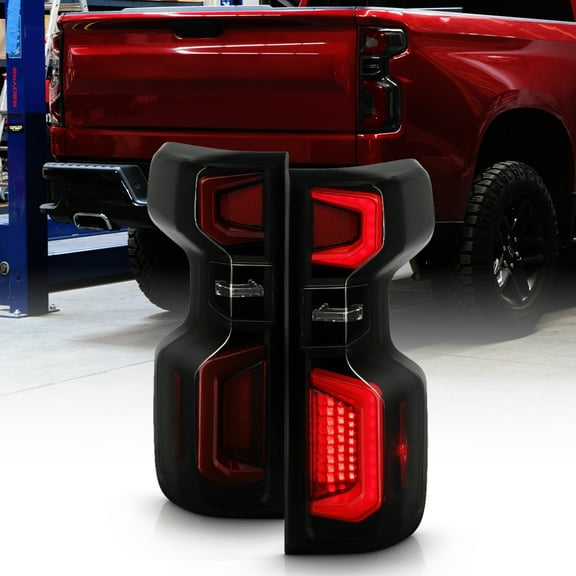 For 2019-2023 Chevy silverado 1500 [LED Type] Black Smoke Tail Light Brake Lamps