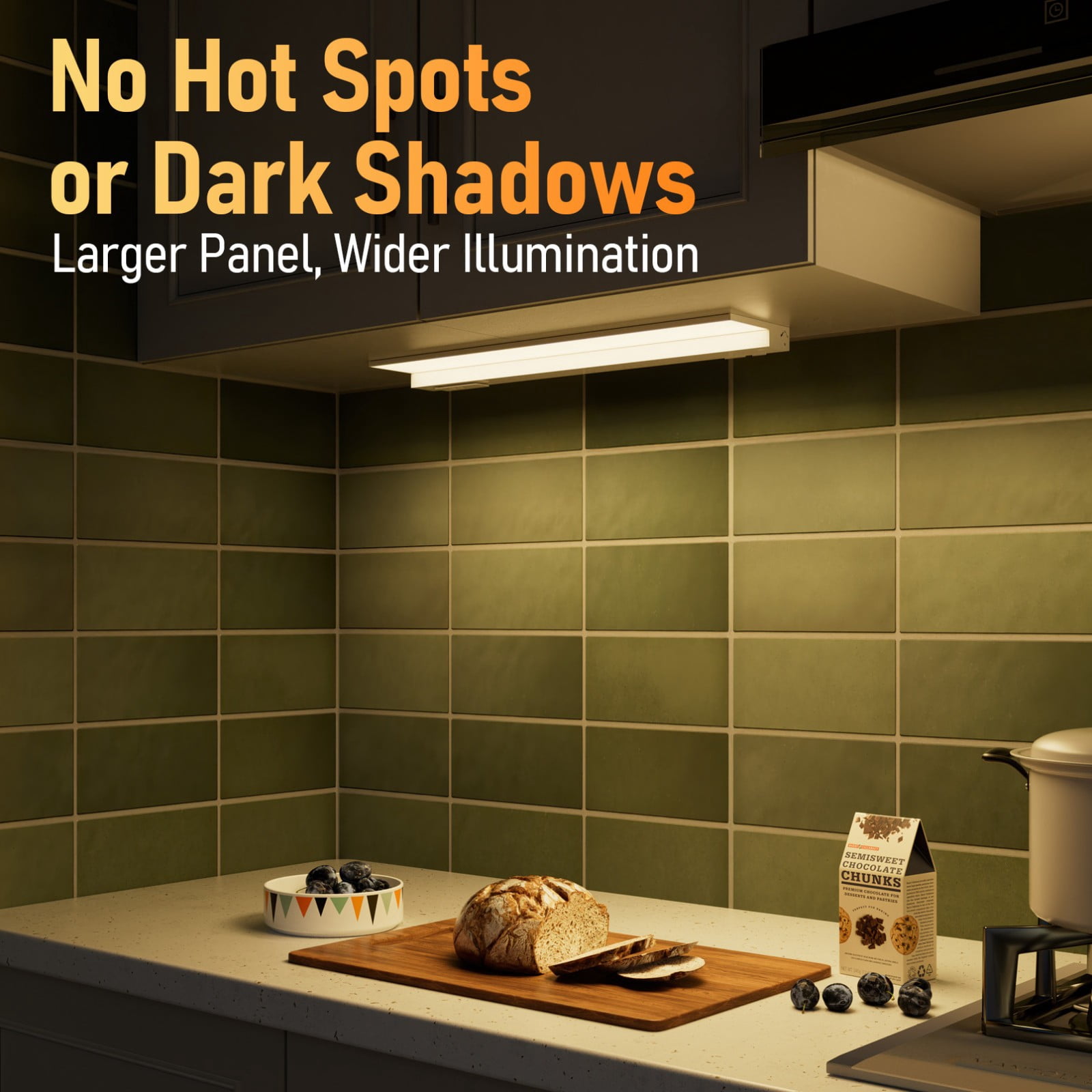 16W 5CCT LED Under Cabinet Lighting Fits 24-Inch Cabinets, Hardwired & Plug-In, 120V Ultra-Slim Linkable Dimmable Under Counter Lights, 2700K/3000K/35000K/4000K/5000K Selectable