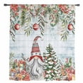 thumbnail image 2 of Blue Wooden Christmas Gnomes Semi Sheer Curtains Drapes for Living Room,Bedroom,French Doors Window 84 Inches Long,Xmas Tree Poinsettia Winter Rod Pocket Chiffon Curtain Voile Drapery Panel, 2 of 6