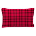 thumbnail image 5 of Jordan Manufacturing 12" x 16" Merry Christmas Red Novelty and Plaid Reversible Rectangular Outdoor Lumbar Throw Pillow with Welt (2 Pack), 5 of 13