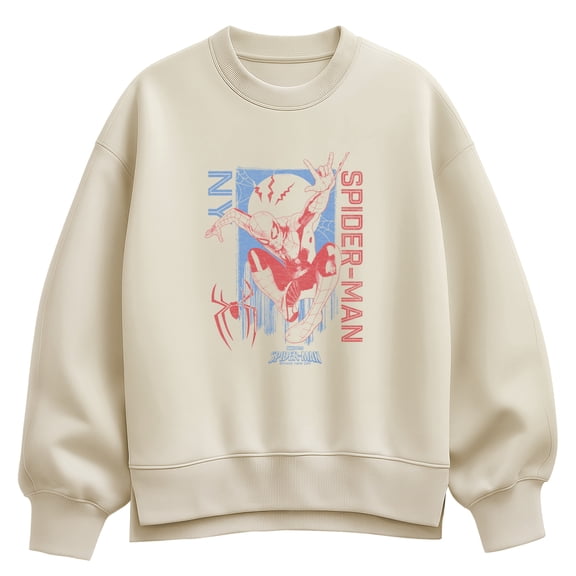 Spider-Man - Pastel Colors Oversized Fleece Crew Sweatshirt