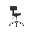 thumbnail image 3 of Homestock Modern Motifs Drafting Stool, Set Of 2, Ergonomic Design, Home, Office Chair/Stool, Adjustable Height Stool, Faux Leather Upholstery, Heavy-Duty Casters For Mobility-Color:Black, 3 of 9
