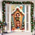 thumbnail image 2 of Huanglei Décorations de Rideau de Porte Rouge Bannière de Porte d'Entrée Joyeux et Train Décorations Extérieures et Années Décorations de Fête d'Hiver Entrée Porche, 2 of 6