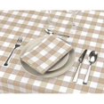 thumbnail image 3 of Rectangular gingham check tablecloth, washable, 140x180cm, beige, 3 of 5