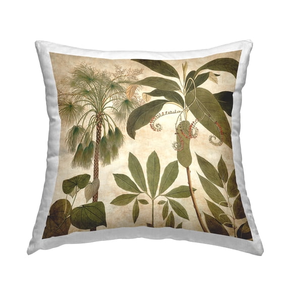 Stupell Industries Vintage Botanicals Varied Plants Printed Throw Pillow Design by Chris Donovan