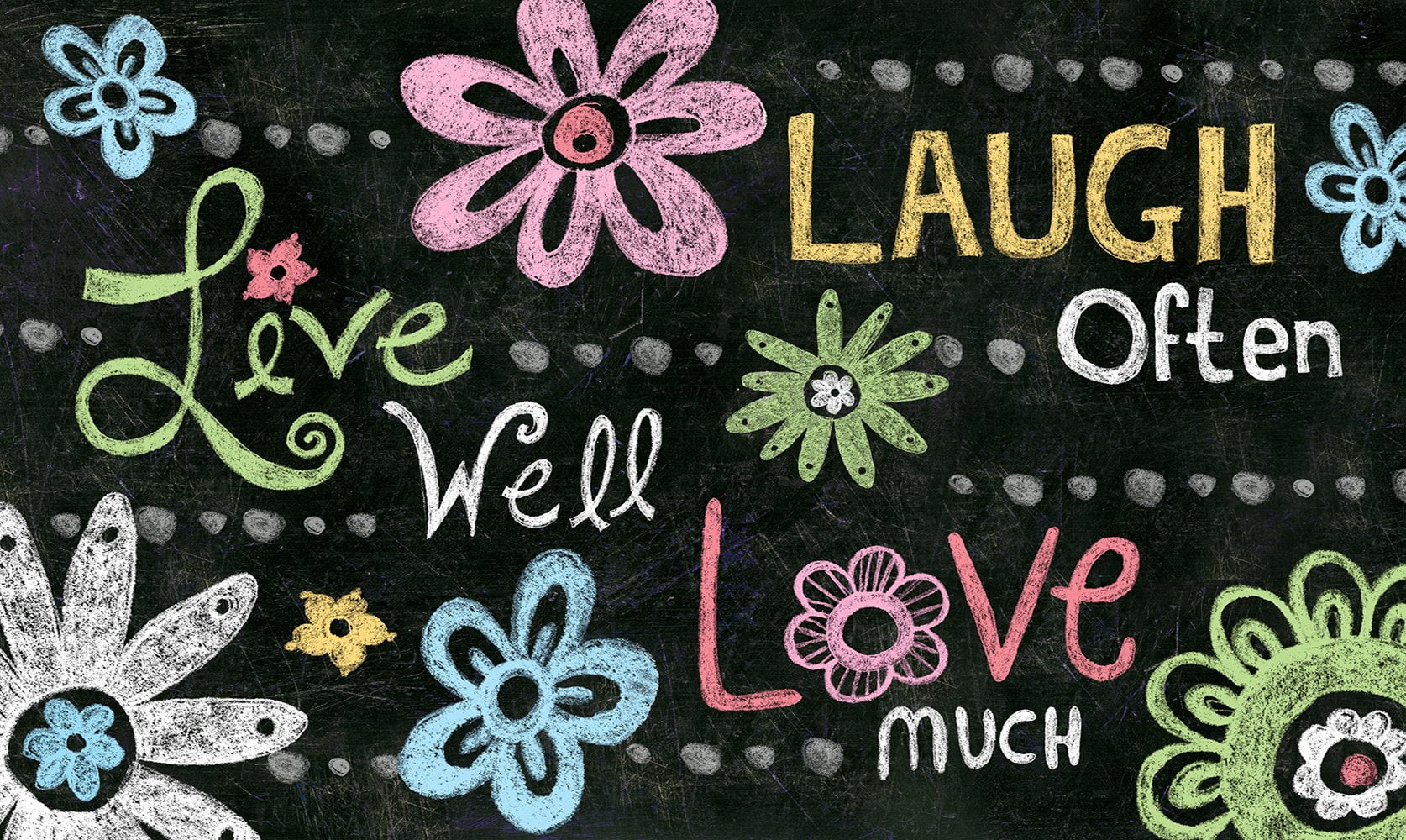 Toland Home Garden Live Laugh Love Chalkboard Flower Door Mat 18x30 Inch Doormat