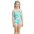 thumbnail image 1 of Little Girls One Piece Swimsuits Summer Sleeveless Printing Beach Ruffles Swimwear Size 5-6T, 1 of 9