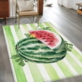 thumbnail image 2 of Summer Watermelon Area Rugs 4x6 ft Green Stripes Watercolor Fruit Washable Rug Non Slip Indoor Carpet Absorbent Floor Mat for Living Room Bedroom Dining Room, 2 of 9