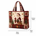 thumbnail image 3 of Christmas Quilted Tote Bag, Stitched Quilt Craft Holiday Tote, Durable Polyester Shopping Bag, Thoughtful Holiday Gift Option For Family And Friends, 1Pcs,Santa Claus, 3 of 5