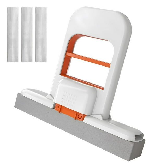 Chuip Mini Foldable Desktop Mop with Self-Squeeze Handle for Kitchen Countertops and Small Spaces