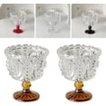 thumbnail image 5 of ABPETE Red Vintage Dessert Glass Set of 2 - Crystal Embossed Goblets, 250ml Capacity for Ice Cream & Desserts, 4.7"x3.9" / 12cmx10cm Elegant Glassware for Home & Café, 5 of 8