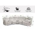 thumbnail image 3 of Othniel Power Reclining Sectional Couch with Bass Speaker Ambient Light USB Port,Cup Holder White, 3 of 8