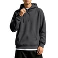thumbnail image 3 of OIOLOYJM Mens Hoodies Casual Relaxed Fit Drawstring Soft Athletic Hooded Pullover Vintage Classic Outdoor Daily Tops with Pocket Dark Gray S, 3 of 5
