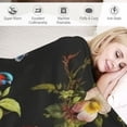thumbnail image 3 of ONETECH  Wild Flowers Blanket for Girls Women, Lightweight Soft Flannel Throw Blanket Peony Roses Sofa Couch Living Room, 3 of 6