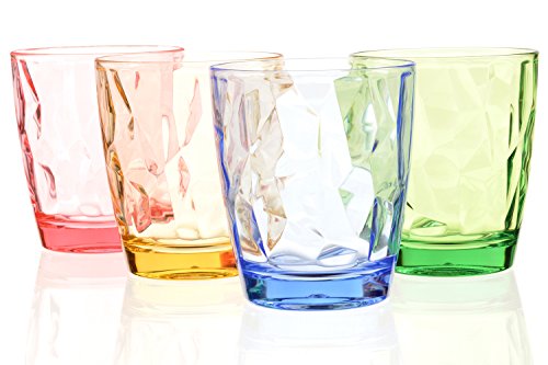 10 Oz 8-Piece Premium Unbreakable Drinking Glasses Plastic Tumblers Dishwasher Safe BPA Free Small Acrylic Juice Glasses for Kids Plastic Water Glasses Clear