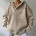 thumbnail image 2 of Women Blouses Light up Hoodie M N Tunic Warm Hoodies Teen Girls Bag Zip up Womens Sweatshirt Hoodies Pullover Sweaters Women Comfy Pullover Lined Sweater Long Sleeve Hoodie Blouse Beige L, 2 of 6