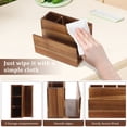 thumbnail image 6 of FUYGRCJ Silverware Caddy, Wooden Utensil Holder with Napkin Holder, 3 Compartment Cutlery Organizer with Upright Napkin Storage Dispenser, Countertop Paper Plate Organizer for Plate, Cup, Fork, Spoon, 6 of 11